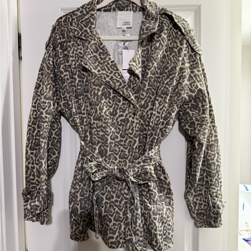 Sunday Edition Leopard Denim Jacket